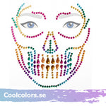 Face jewel halloween  multi color skull