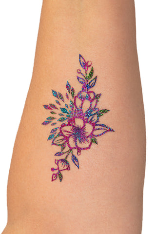 Quick tattoo Glittertatuering Flowers 5st