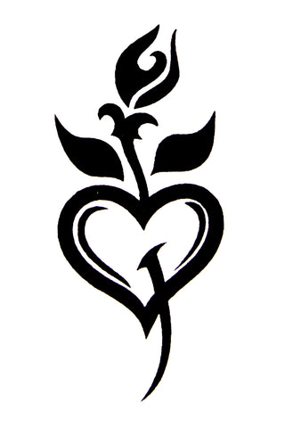 Quick tattoo Glittertatuering Rose/heart 5st